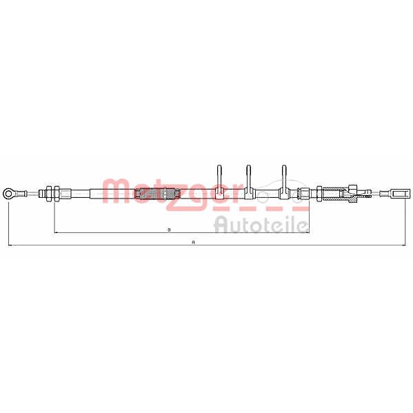 Слика на Сајла за рачна кочница METZGER COFLE 10.4741 за Fiat Ducato Platform 250 160 Multijet 3,0 D - 158 коњи дизел