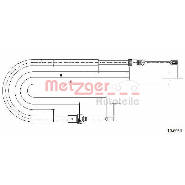 Слика на Сајла за рачна кочница METZGER COFLE 10.6034 за Peugeot 206 SW 1.6 16V - 109 коњи бензин