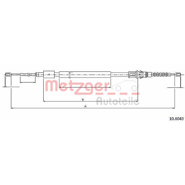 Слика на Сајла за рачна кочница METZGER COFLE 10.6043 за Citroen C4 Coupe LA 2.0 16V - 177 коњи бензин