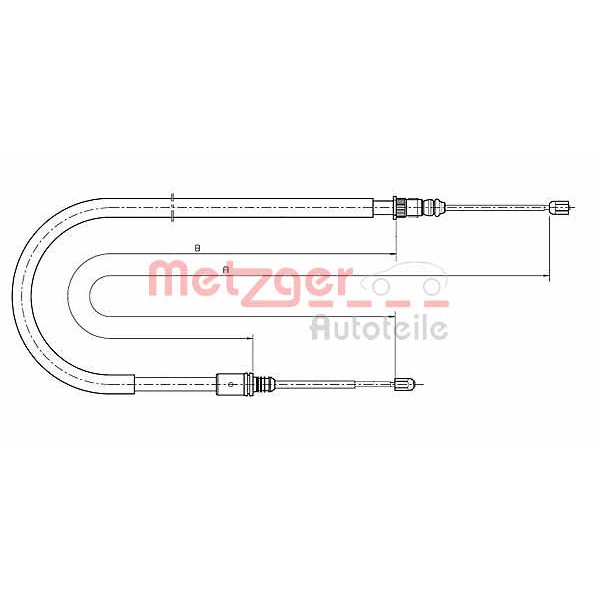 Слика на Сајла за рачна кочница METZGER COFLE 10.6791 за Renault Laguna 2 Sport Tourer (KG0-1) 2.0 16V IDE (KG0N) - 140 коњи бензин