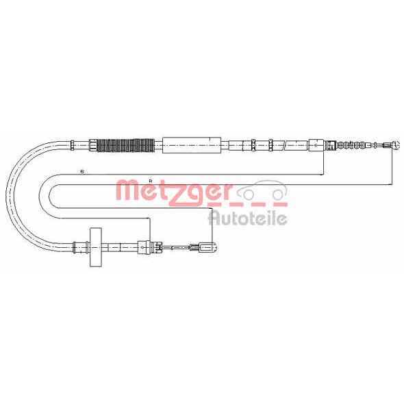 Слика на Сајла за рачна кочница METZGER COFLE 10.7537 за Audi A4 Sedan (8E2, B6) 3.0 - 220 коњи бензин