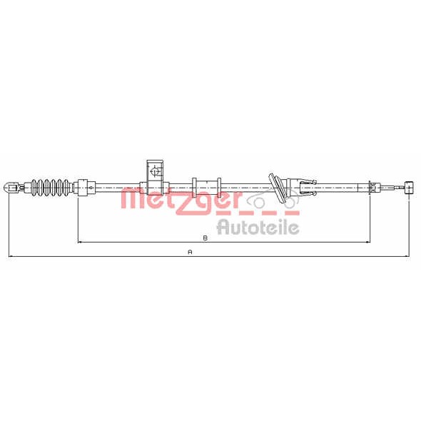 Слика на Сајла за рачна кочница METZGER COFLE 10.8223 за Volvo S40 Sedan (VS) 1.8 i - 125 коњи бензин