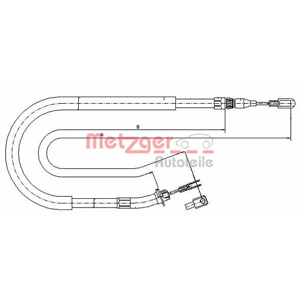 Слика на Сајла за рачна кочница METZGER COFLE 10.9873 за Mercedes Sprinter 2-t Box (901,902) 210 D - 102 коњи дизел