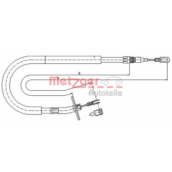 Слика на Сајла за рачна кочница METZGER COFLE 10.9878 за Mercedes Sprinter 2-t Box (901,902) 210 D - 102 коњи дизел