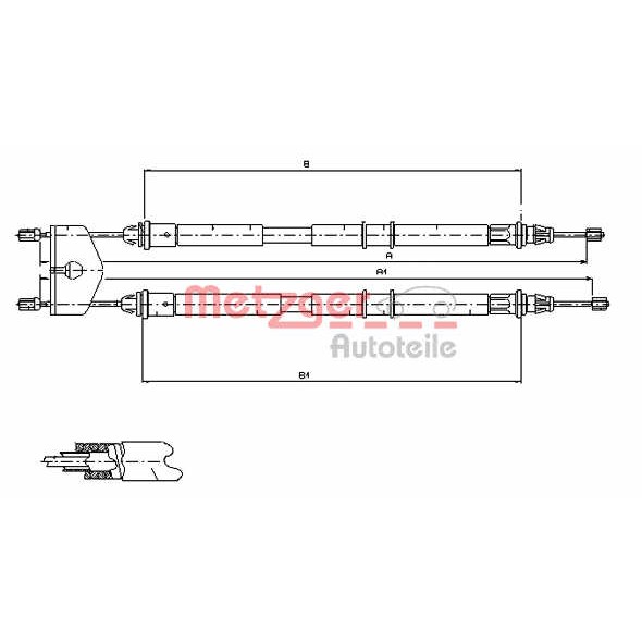 Слика на Сајла за рачна кочница METZGER COFLE 11.5453 за Ford Fiesta 5 (jh,jd) 1.6 TDCi - 90 коњи дизел