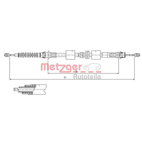 Слика на Сајла за рачна кочница METZGER COFLE 11.5508 за Ford Mondeo 1 (GBP) 1.6 i 16V - 88 коњи бензин