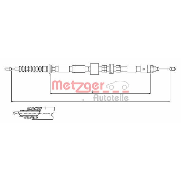 Слика на Сајла за рачна кочница METZGER COFLE 11.5512 за Ford Mondeo 3 Clipper (BWY) 2.5 V6 24V - 170 коњи бензин