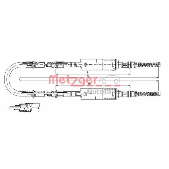 Слика на Сајла за рачна кочница METZGER COFLE 11.5662 за Ford Transit Platform (E) 1991 2.0 (EME/L/S, ENE/L/S) - 98 коњи бензин