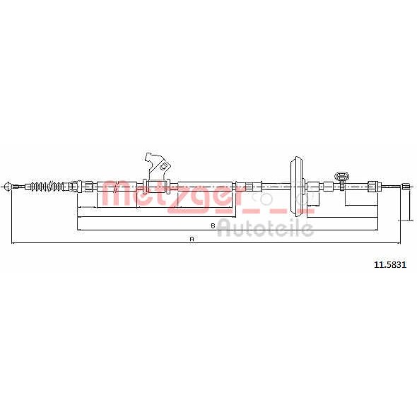 Слика на сајла за рачна кочница METZGER COFLE 11.5831 за Opel Astra J Sedan 1.3 CDTI - 95 коњи дизел