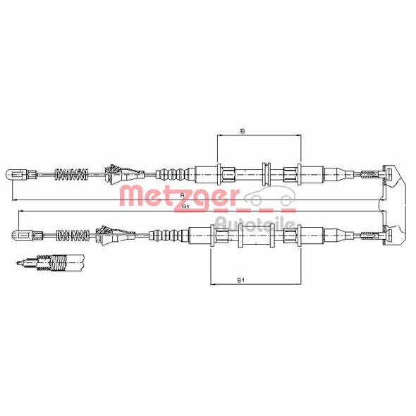 Слика на Сајла за рачна кочница METZGER COFLE 11.5854 за Opel Astra F Convertible 1.4 Si - 82 коњи бензин