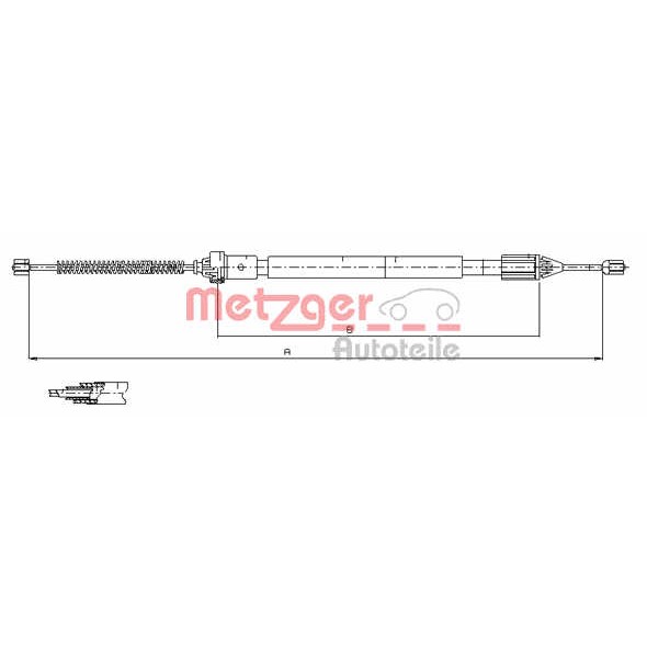 Слика на Сајла за рачна кочница METZGER COFLE 11.6598 за Renault Clio 2 1.9 D (B/CB0E) - 64 коњи дизел