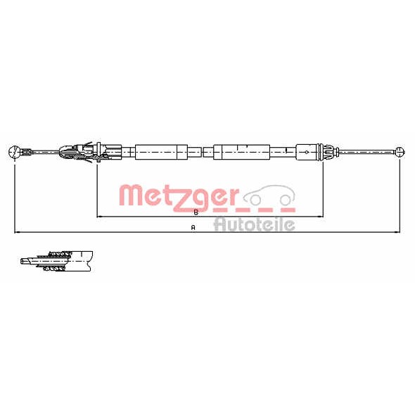 Слика на Сајла за рачна кочница METZGER COFLE 11.6804 за Renault Trafic 2 Platform (EL) 2.0 (EL0A) - 120 коњи бензин