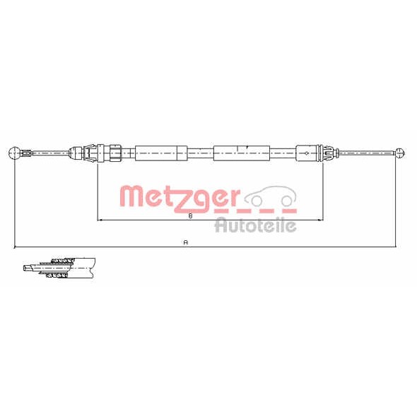 Слика на Сајла за рачна кочница METZGER COFLE 11.6807 за Renault Trafic 2 Bus (JL) 1.9 dCI 80 (JL0B) - 82 коњи дизел