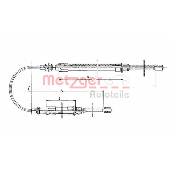 Слика на Сајла за рачна кочница METZGER COFLE 1171.1 за Fiat Ducato Panorama 290 1.9 D - 71 коњи дизел