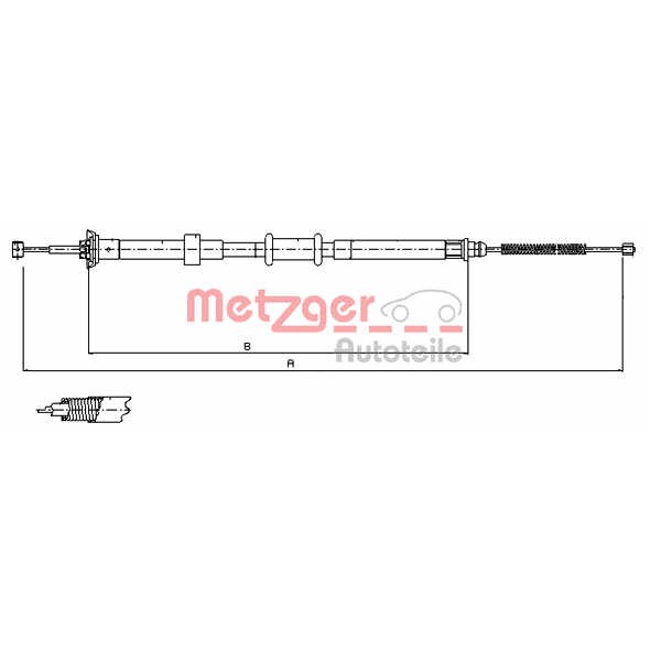 Слика на Сајла за рачна кочница METZGER COFLE 12.0725 за Fiat 500 ELECTRIC - 113 коњи електро