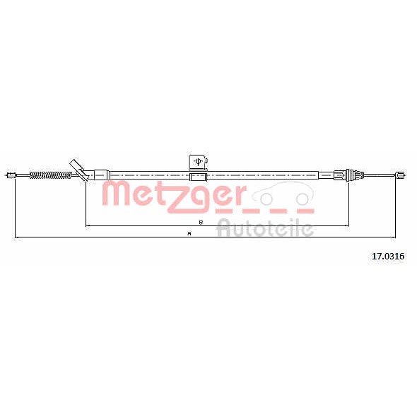 Слика на Сајла за рачна кочница METZGER COFLE 17.0316 за Nissan Juke 1.6 DIG-T NISMO - 200 коњи бензин