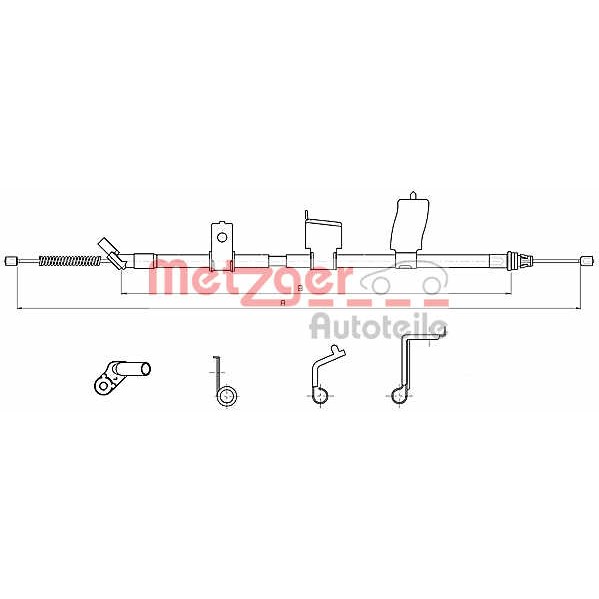 Слика на Сајла за рачна кочница METZGER COFLE 17.0325 за Nissan Qashqai (J10,JJ10) 2.0 - 141 коњи бензин