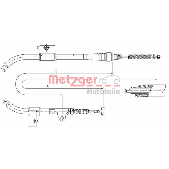 Слика на Сајла за рачна кочница METZGER COFLE 17.0333 за Ford Maverick (uds,uns) 2.7 TD - 100 коњи дизел