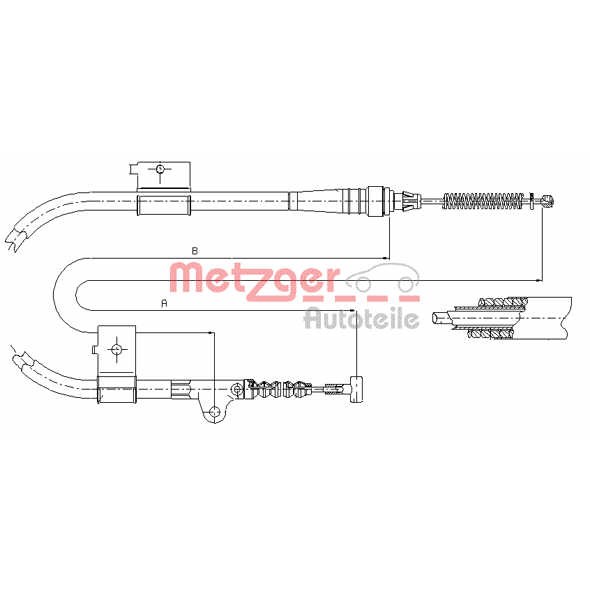 Слика на Сајла за рачна кочница METZGER COFLE 17.0334 за Ford Maverick (uds,uns) 2.7 TD - 100 коњи дизел