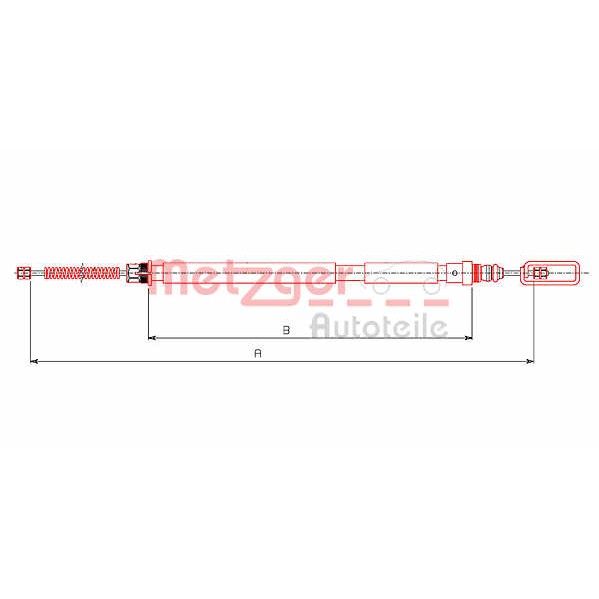 Слика на Сајла за рачна кочница METZGER COFLE 491.4 за Citroen Jumpy U6U 1.9 D 70 - 69 коњи дизел