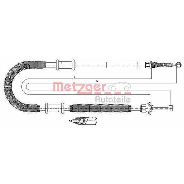 Слика на Сајла за рачна кочница METZGER COFLE 641.10 за Fiat Doblo Cargo 223 1.2 (223ZXA1A) - 65 коњи бензин