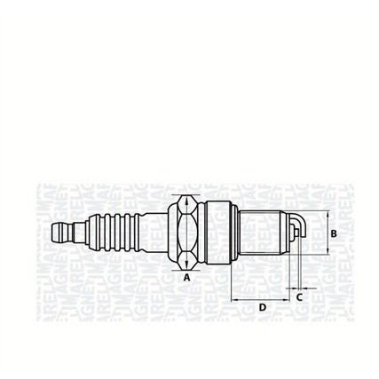 Слика на свеќица MAGNETI MARELLI 062000770304 за BMW 5 Sedan (E28) 518 - 90 коњи бензин