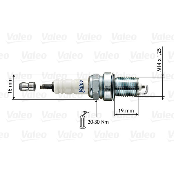 Слика на свеќица VALEO 246851 за Nissan 100NX (B13) 1.6 - 90 коњи бензин