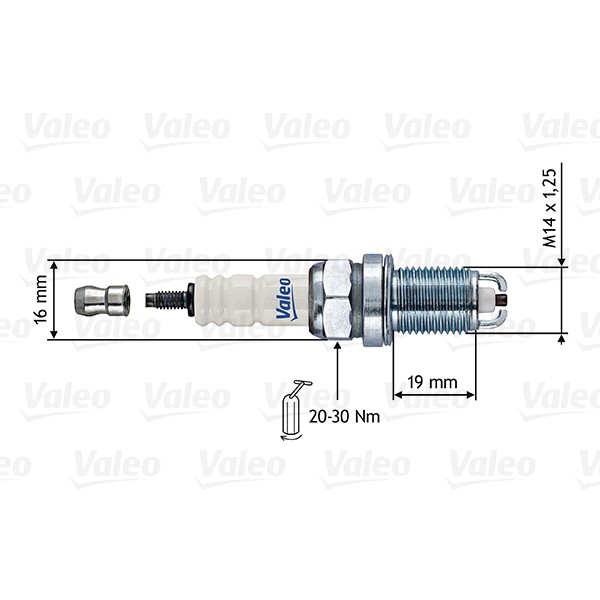 Слика на свеќица VALEO 246852 за BMW 3 Sedan E36 323 i 2.5 - 170 коњи бензин