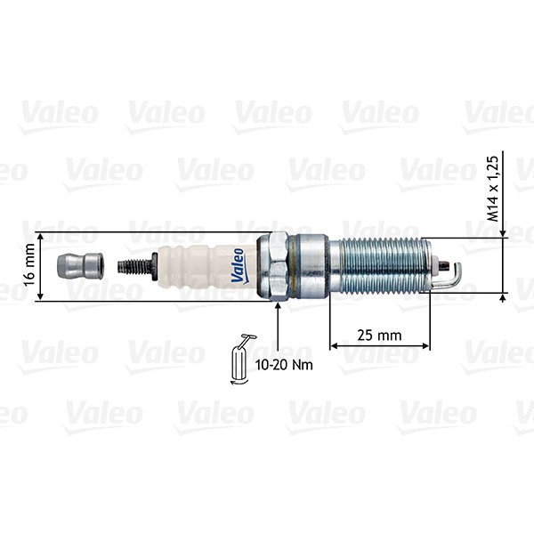 Слика на свеќица VALEO 246890 за Ford Escort 7 (gal,aal,abl) 1.8 16V - 115 коњи бензин