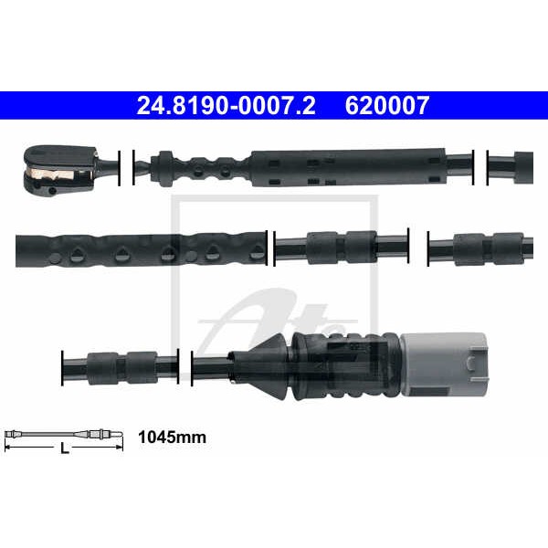 Слика на сензор, истрошеност на плочки ATE 24.8190-0007.2 за BMW 3 Sedan F30 F35 F80 335 d xDrive - 313 коњи дизел