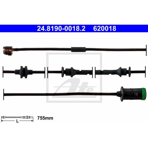 Слика на сензор, истрошеност на плочки ATE 24.8190-0018.2 за Opel Astra G Hatchback 2.2 DTI - 125 коњи дизел