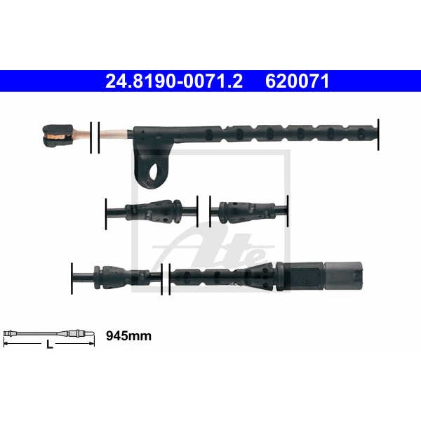 Слика на сензор, истрошеност на плочки ATE 24.8190-0071.2 за BMW X5 F15 M 50 d - 381 коњи дизел