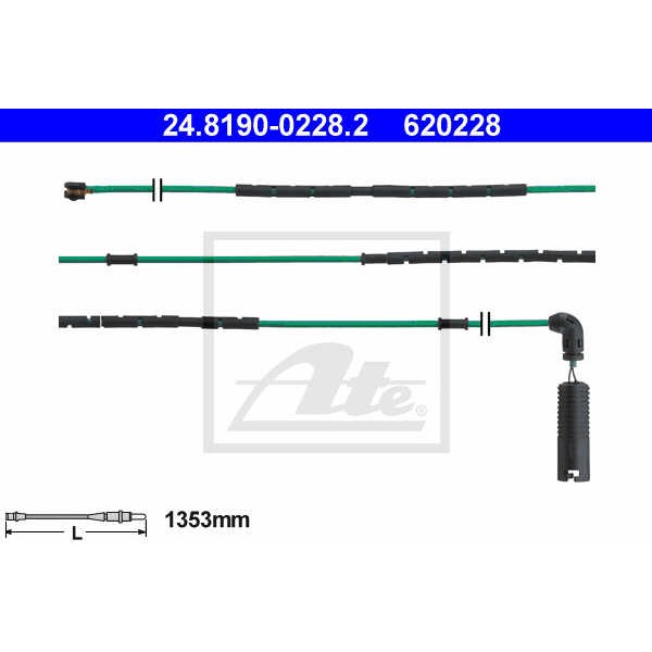 Слика на сензор, истрошеност на плочки ATE 24.8190-0228.2 за камион MAN TGM 13.290 FAL-LF, FALR-LF - 290 коњи дизел