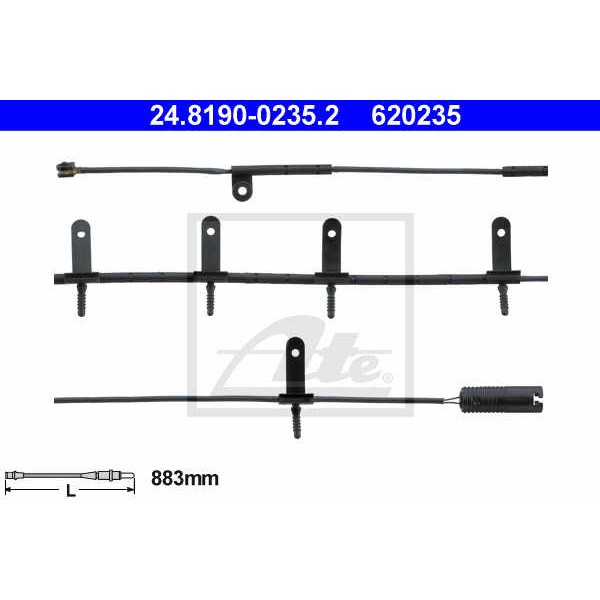 Слика на сензор, истрошеност на плочки ATE 24.8190-0235.2 за Toyota Land Cruiser (J4) 3.6 D (HJ45_V) - 90 коњи дизел