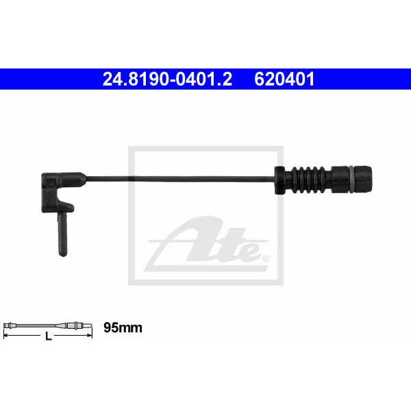 Слика на сензор, истрошеност на плочки ATE 24.8190-0401.2 за Mercedes 190 (w201) 2.0 (201.023) - 102 коњи бензин