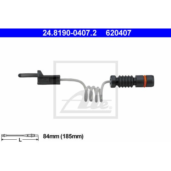 Слика на сензор, истрошеност на плочки ATE 24.8190-0407.2 за Seat Toledo (1L) 1.6 i - 71 коњи бензин