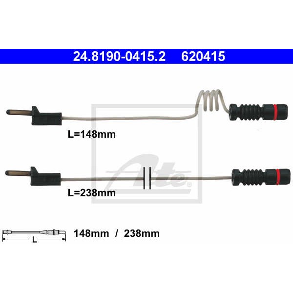 Слика на сензор, истрошеност на плочки ATE 24.8190-0415.2 за VW Golf 3 (1H1) 2.0 Syncro (1HX1) - 115 коњи бензин