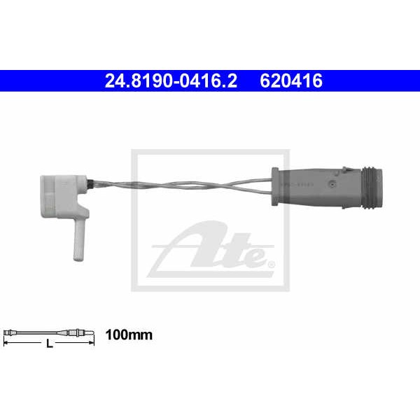 Слика на сензор, истрошеност на плочки ATE 24.8190-0416.2 за Mercedes CLS (c219) CLS 500 (219.375) - 306 коњи бензин