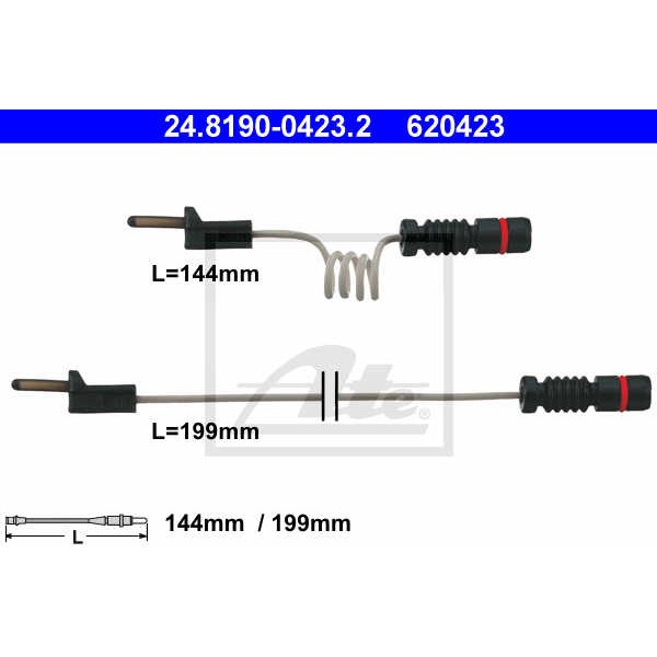 Слика на сензор, истрошеност на плочки ATE 24.8190-0423.2 за VW Jetta 4 (1J2) 1.8 - 125 коњи бензин