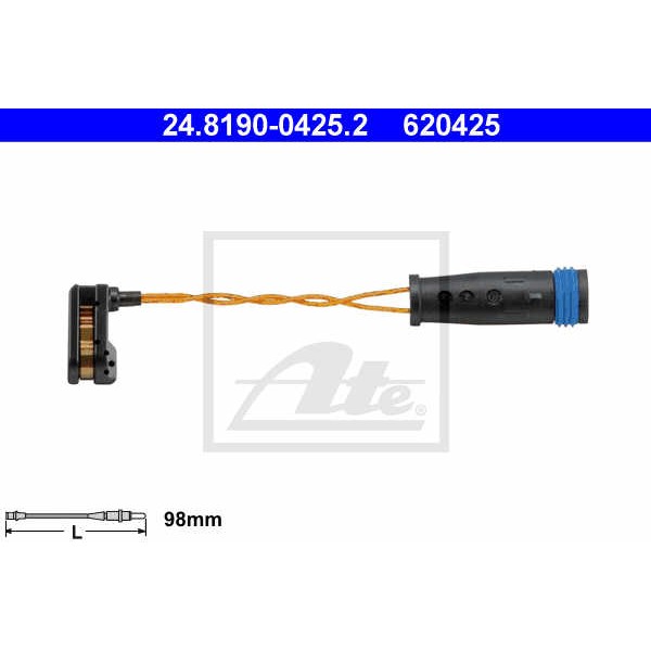 Слика на сензор, истрошеност на плочки ATE 24.8190-0425.2 за Citroen DS4 Hatchback 2.0 HDi 165 - 163 коњи дизел