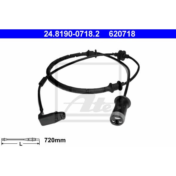 Слика на сензор, истрошеност на плочки ATE 24.8190-0718.2 за Opel Astra G Coupe 2.0 16V Turbo - 190 коњи бензин