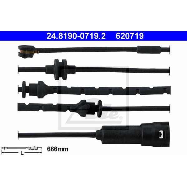 Слика на сензор, истрошеност на плочки ATE 24.8190-0719.2 за Opel Signum 1.9 CDTI - 150 коњи дизел