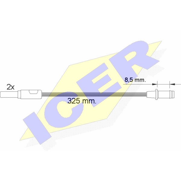 Слика на сензор, истрошеност на плочки ICER 610184 E C за Renault Trafic Bus (T5,T6,T7) 1.7 - 68 коњи бензин