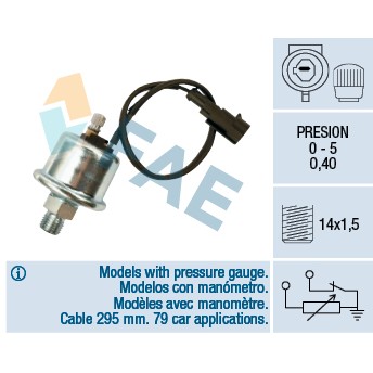 Слика на сензор, притисок на масло FAE 14010 за Opel Omega A 1.8 - 115 коњи бензин