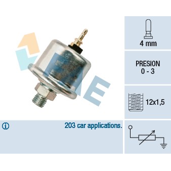 Слика на сензор, притисок на масло FAE 14730 за Mercedes 190 (w201) E Evolution II 2.5 - 235 коњи бензин