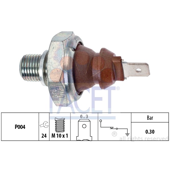 Слика на Сензор за внос на масло FACET Made in Italy - OE Equivalent 7.0008 за Seat Inca (6K9) 1.6 i - 75 коњи бензин