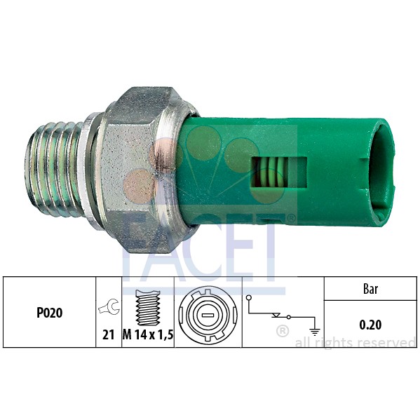 Слика на Сензор за внос на масло FACET Made in Italy - OE Equivalent 7.0131 за Renault Megane 1 (BA0-1) 1.4 16V (BA0D, BA1H, BA0W, BA10) - 95 коњи бензин