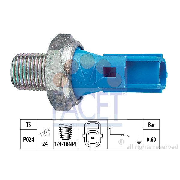 Слика на Сензор за внос на масло FACET Made in Italy - OE Equivalent 7.0147 за Ford Transit Platform (FM,FN) 2.4 DI (F_A_, F_B_, F_C_, F_D_) - 90 коњи дизел