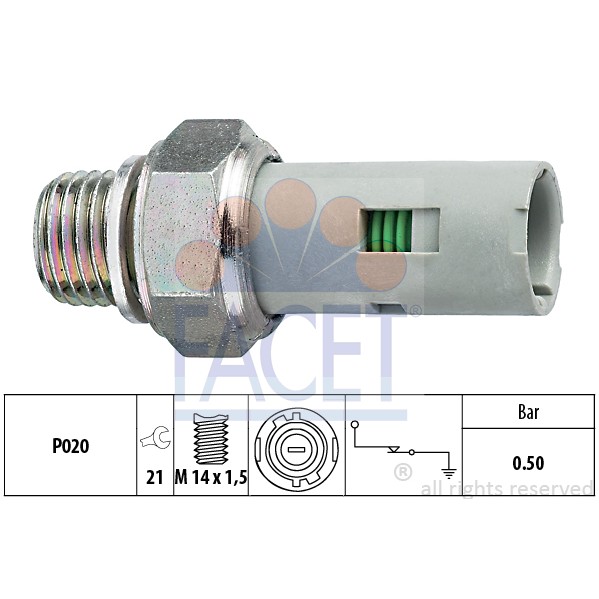 Слика на Сензор за внос на масло FACET Made in Italy - OE Equivalent 7.0151 за Renault Laguna 2 Grandtour (KG0-1) 1.8 16V - 117 коњи бензин