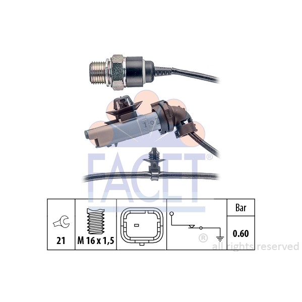 Слика на Сензор за внос на масло FACET Made in Italy - OE Equivalent 7.0199 за Citroen C4 Grand Picasso UA 1.6 HDi 110 - 112 коњи дизел